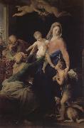 Pompeo Batoni Holy Family, St. Isa and white St. John the Baptist oil painting